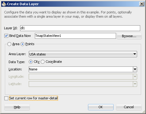 Create Point Data Layer Dialog