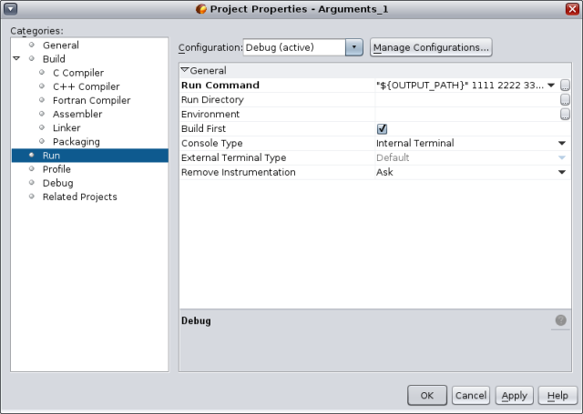 Project Properties dialog box image:Project Properties dialog box