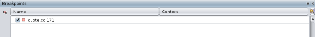 Breakpoints window image:Breakpoints window