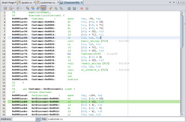 Disassembly window image:Disassembly window