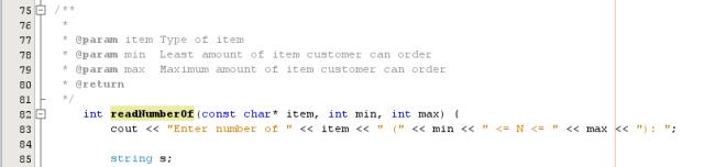 Editor window with readNumberOf class highlighted image:Editor window with readNumberOf class highlighted