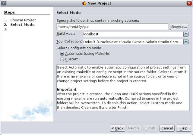 New Project wizard image:New Project wizard