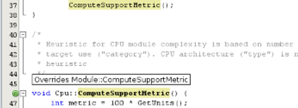 Editor window with override annotation image:Editor window with override annotation