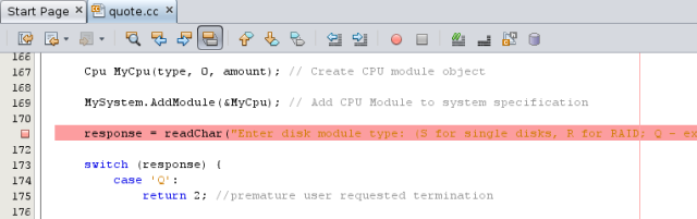 Editor window showing line breakpoint image:Editor window showing line breakpoint