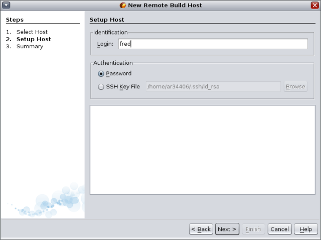 New Build Development Host, Setup Host page image:New Build Development Host, Setup Host page