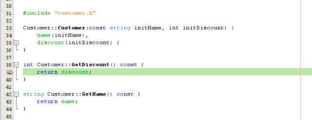 Editor window showing program counter on breakpoint image:Editor window showing program counter on breakpoint
