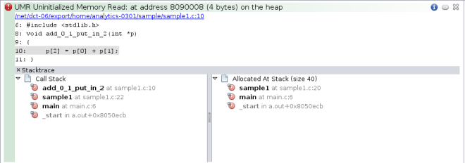image:Stack trace for Uninitialized Memory Read error