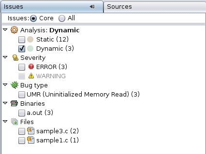 image:Issues tab showing check in checkbox for dynamic issues