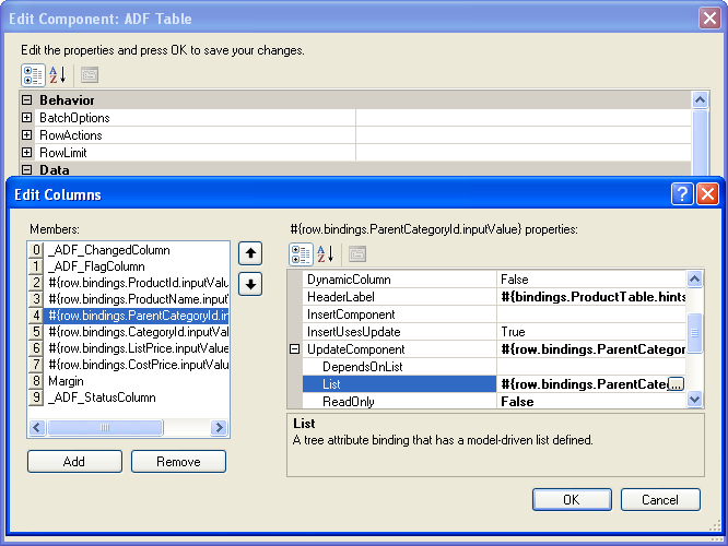 Table Component Column to Display a List of Values