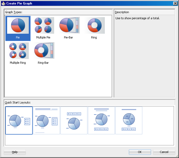 Component Gallery for pie graphs from Component Palette.