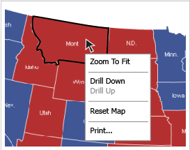 Map region context menu.