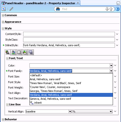 Setting an inlineStyle Attribute