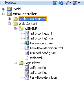 Application with two unbounded task flow source files.