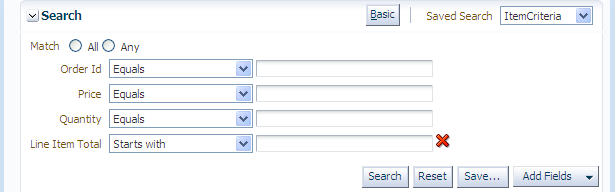 Delete search criteria