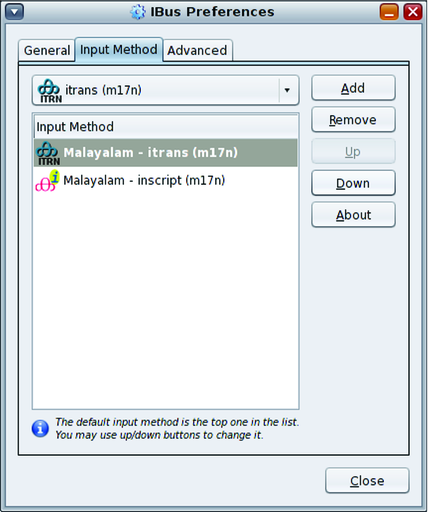 IBus Move Up Input Method image:IBus Move Up Input Method
