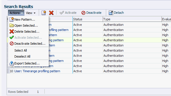 Results Menu and Toolbar