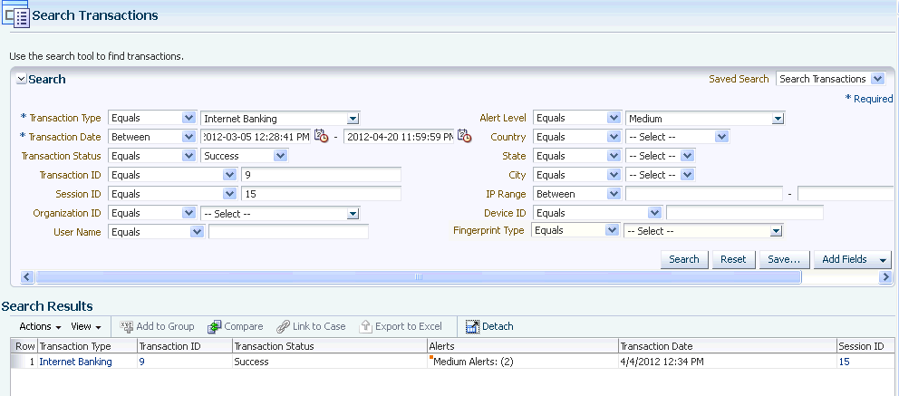 Search operators are shown.