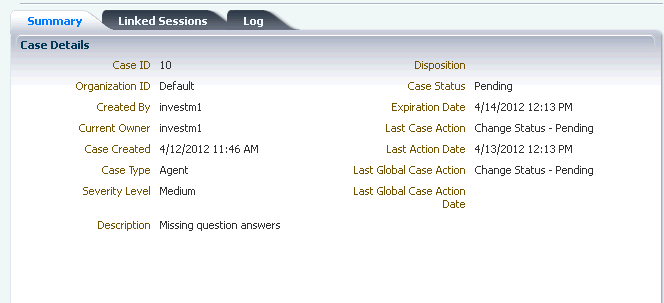The Case Summary is shown.