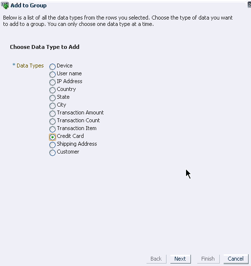 Choose Data Type is shown.