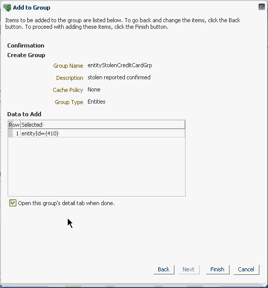 Adding to new group is shown.