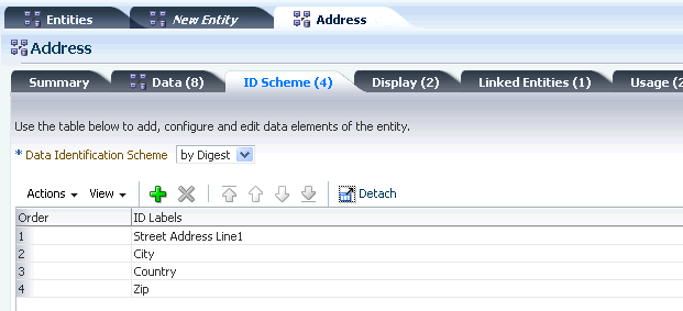 The entity ID Scheme page is shown
