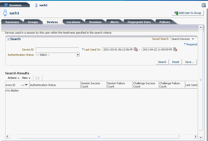 The user details device tab is shown.