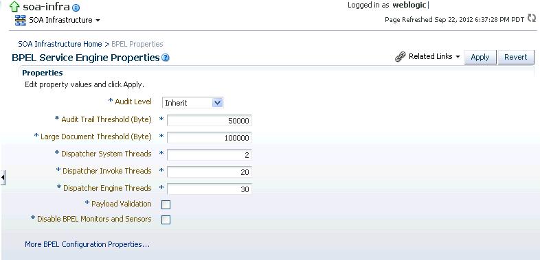 Description of soaadmin_bpel_props.gif follows Description of soaadmin_bpel_props.gif follows