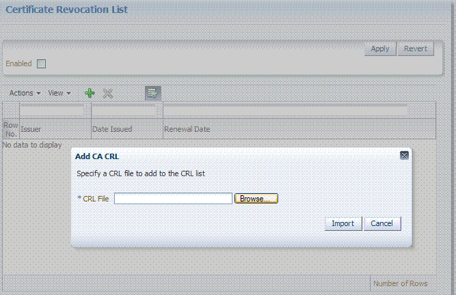 Certificate Revocation List Dialog Box Certificate Revocation List Dialog Box