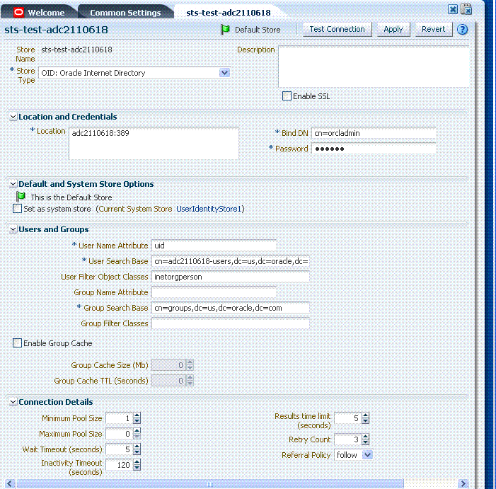 Completed Registration for the Default Store Completed Registration for the Default Store