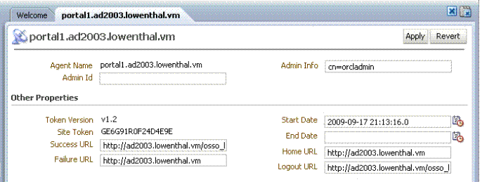 OSSO Agent Configuration Named for One Application OSSO Agent Configuration Named for One Application