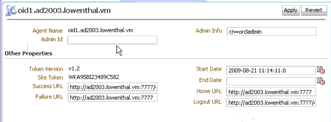 OSSO Agent Configuration Named for a Second Application OSSO Agent Configuration Named for a Second Application