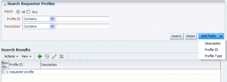 Search Profiles Page: Requester Search Profiles Page: Requester