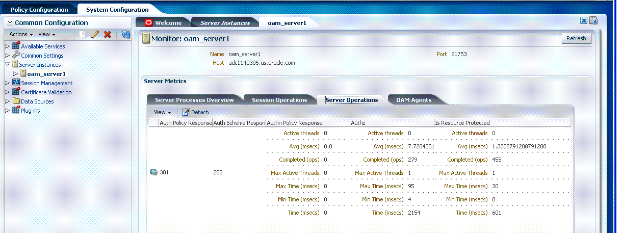 Server Operations Monitoring Page Server Operations Monitoring Page