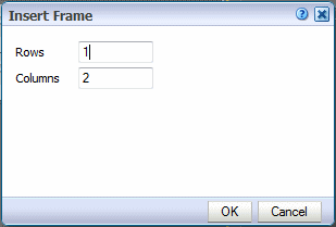Insert Frame dialog Insert Frame dialog