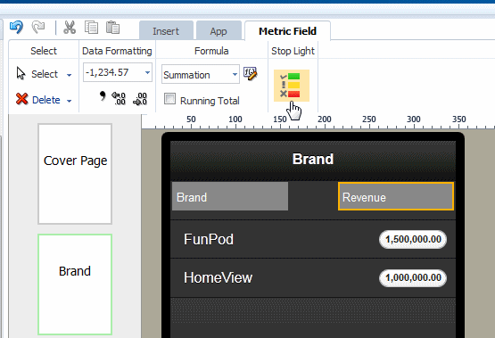 Selecting Stoplight formatting from Navigation page Selecting Stoplight formatting from Navigation page