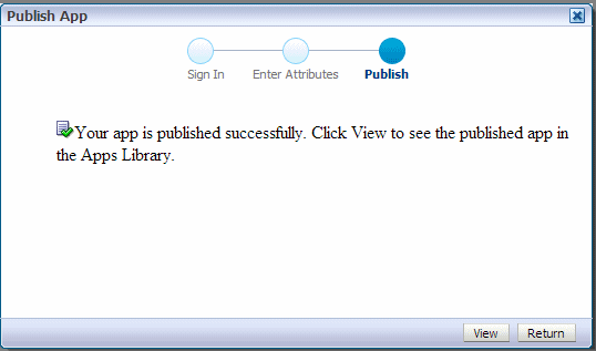 Validation Dialog that App is published Validation Dialog that App is published