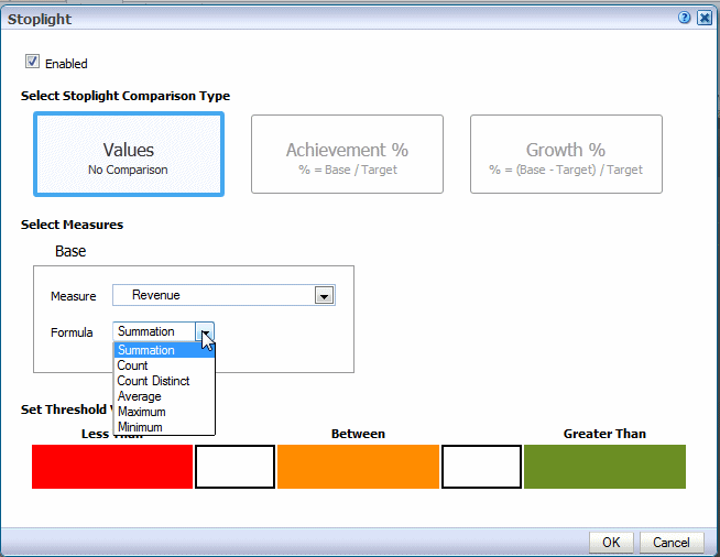 Choosing Measure and Formula fields Choosing Measure and Formula fields