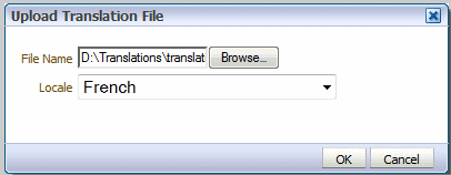 Upload Translation File dialog Upload Translation File dialog