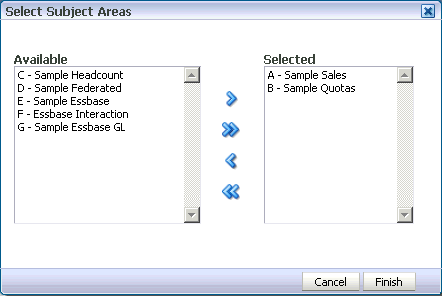 Adding multiple subject areas to a data source Adding multiple subject areas to a data source