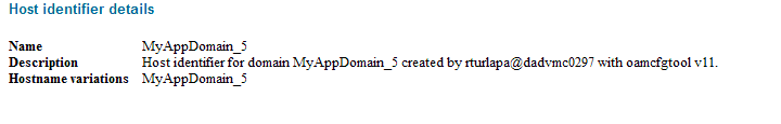 Sample OAMCfgTool Host Identifiers Sample OAMCfgTool Host Identifiers