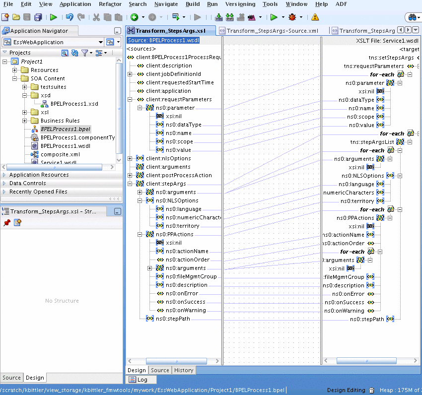 Using the transformation for the set step args operation Using the transformation for the set step args operation