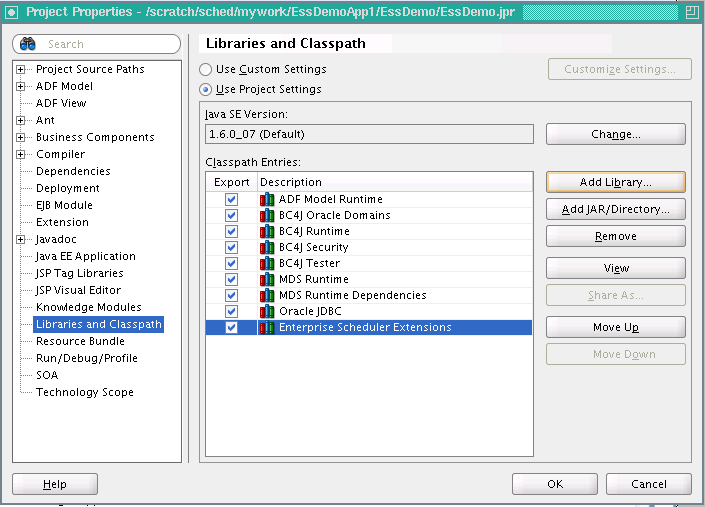 Adding Enterprise Scheduler Extensions to Project Adding Enterprise Scheduler Extensions to Project