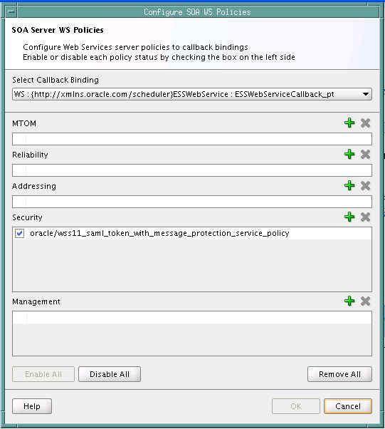 Callback Security Policy for the ESS Web Service Callback Security Policy for the ESS Web Service