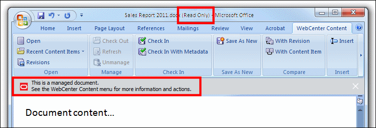 Read-only view mode indicator in Microsoft Word. Read-only view mode indicator in Microsoft Word.