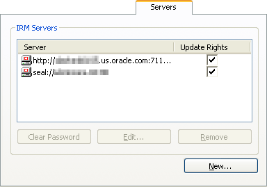 Servers tab Servers tab