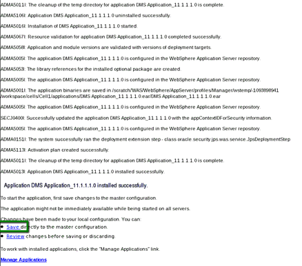 Application Upgrade - Application Installed Successfully