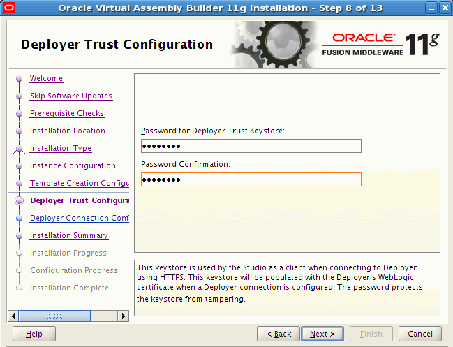 Deployer Trust Configuration page Deployer Trust Configuration page