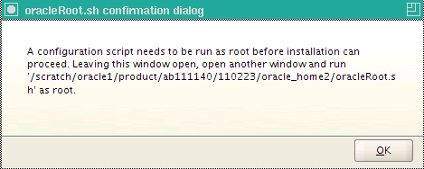 Configuration script pop-up message Configuration script pop-up message