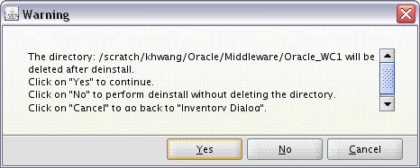 Description of deinstall_oh_warning.gif follows