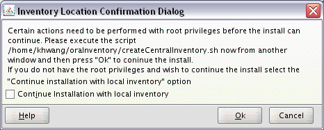 Inventory Location Confirmation screen Inventory Location Confirmation screen